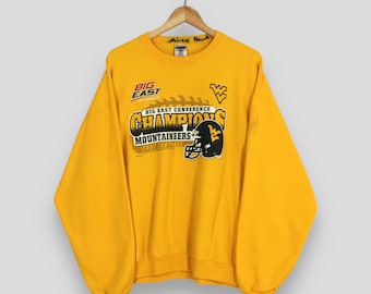 Sudadera vintage de fútbol de los West Virginia Mountaineers, talla XL, jersey estampado de West Virginia, WVU, jersey de la NCAA de la Universidad de West Virginia, talla XL