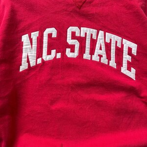 Vintage NC State Wolfpack Ncaa Sweatshirt Large North Carolina State University Jumper NC State Embroidered North Carolina Sweater Size L image 3