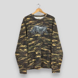 Vintage Ecko Function Camo Sweatshirt XLarge Ecko Unltd Embroidered Rhino Logo Crewneck Ecko Unlimited Pullover Ecko Camouflage Sweater XL
