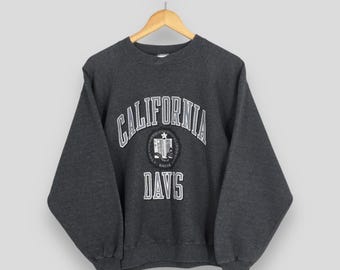 Vintage 90s University of California Davis Sweatshirt Medium California University Printed Logo Crewneck California Davis Aggies Sweater M
