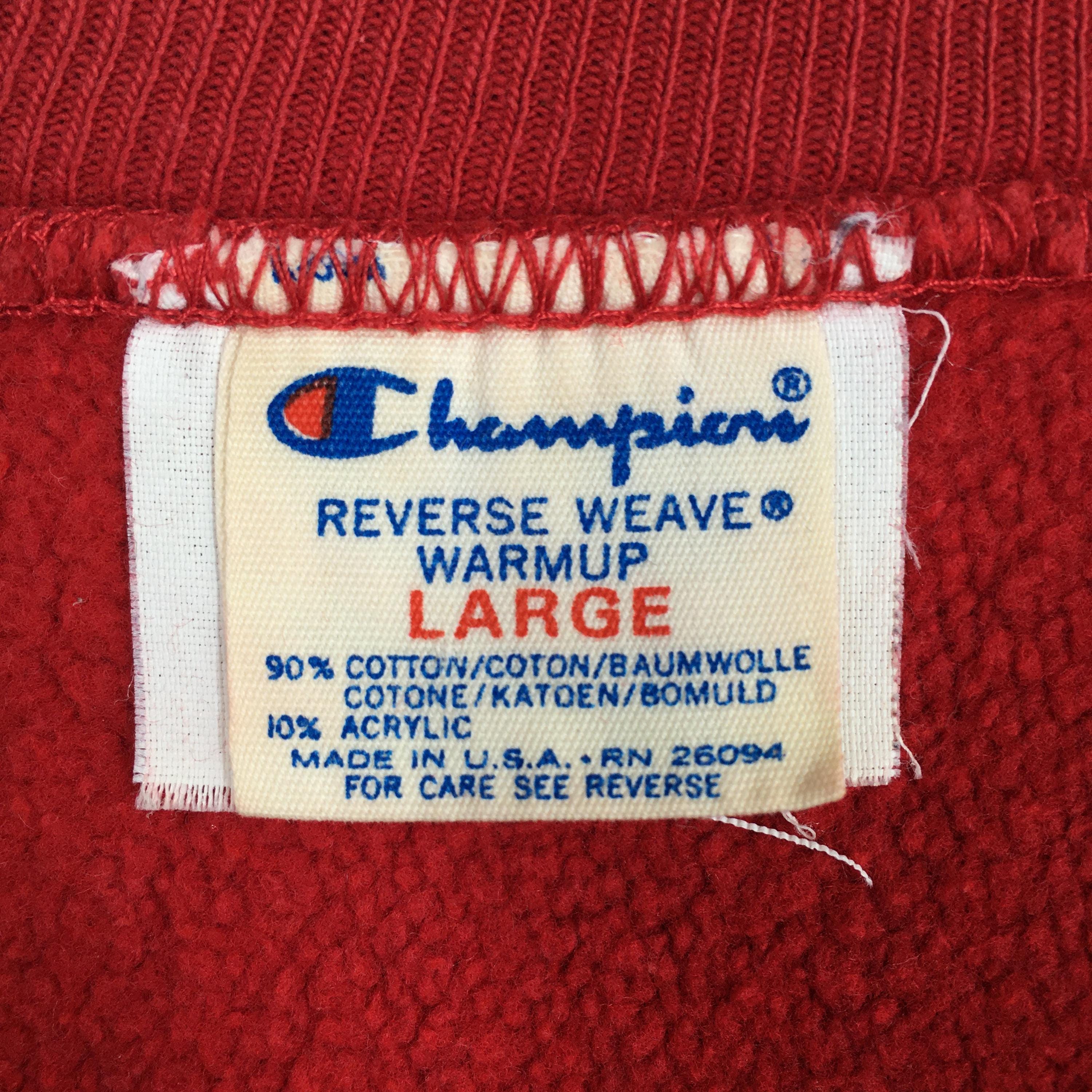 Vintage Champion Reverse Weave Red Sweatshirt Large 80s Champion 