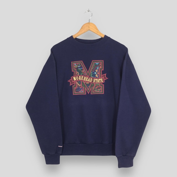 Vintage Morehead State University Blue Sweatshirt Large Morehead State Embroidered Jumper Morehead State Eagles Pullover MSU Sweater Size L