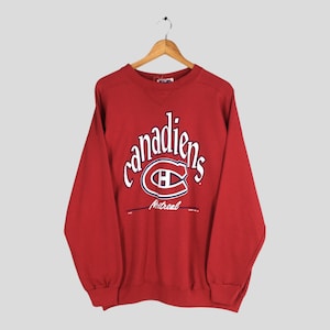 Vintage 90s Montreal Canadiens NHL Sweatshirt XLarge Montreal Canadiens Printed Crewneck National Hockey Team Canadiens CCM Sweater Size XL