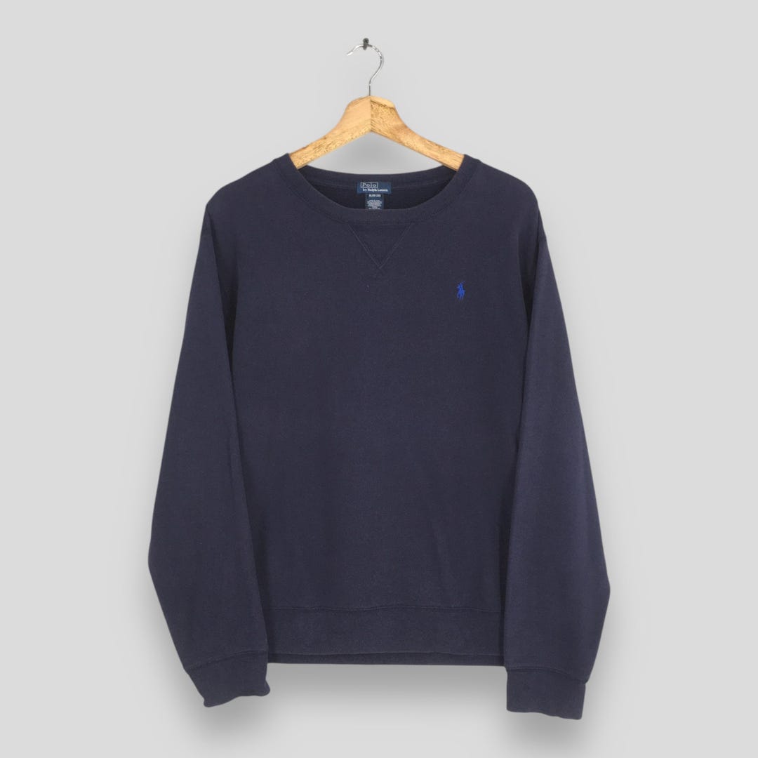 Vintage 90s Polo Ralph Lauren Pony Blue Sweatshirt Medium Polo