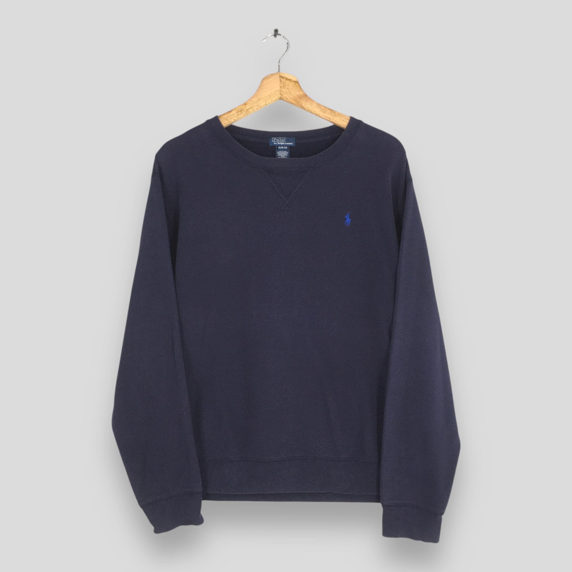 Vintage 90s Polo Ralph Lauren Pony Blue Sweatshirt Medium Polo