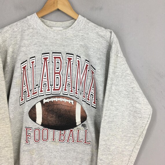 古着90年代USA製ALABAMA ロゴスウェット ヴィンテージ アラバマ クリムゾンタイド フットボール グレー