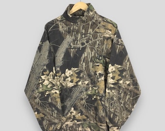 Vintage 90s Jerzees Mossy Oak Camo Sweatshirt XLarge Outdoor Jerzees Camouflage Real Tree Hunting Crewneck Mossy Oak Half Zipper Sweater XL