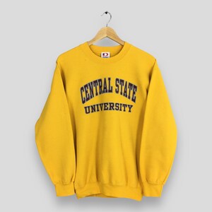 Vintage Central State University Sweatshirt Small Central State Marauders Printed Spell Out Jumper Central State Yellow Sweater Size S