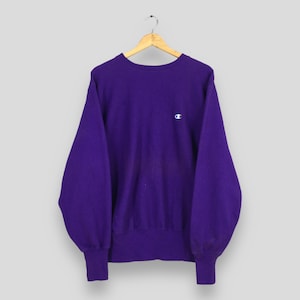 Vintage Champion Reverse Weave Purple Sweatshirt Large Champion Script Logo Embroidery Crewneck Champion Usa Sweater Champion Jumper Size L