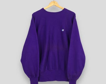 Vintage 90s Champion Reverse Weave Sweatshirt Purple Small