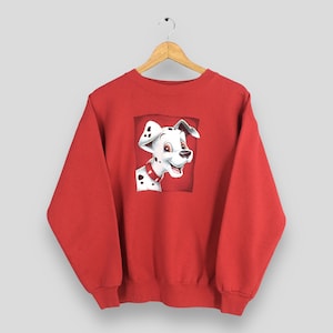 Vintage 101 Dalmatians Dog Cartoon Sweatshirt Medium 101 Dalmatians 1996 American Movies Disney Ray Summers Crewneck Dog Sweater Size M