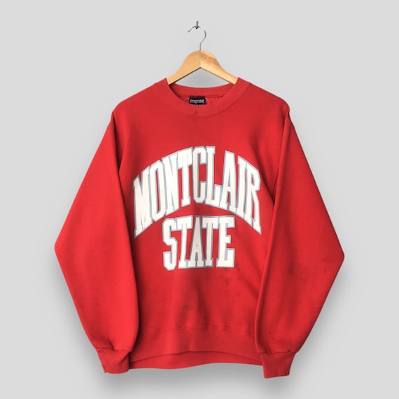 Vintage Montclair State Red Sweatshirt Large Montclair State University Printed Crewneck San Montclair State Red Hawks Souvenir Sweater L
