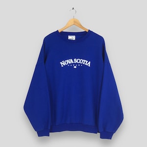 Vintage Nova Scotia Canada Blue Sweatshirt 3XLarge Nova Scotia Sweater Halifax Canada Souvenir Merch Crewneck Canadian Pride Jumper Size 3XL