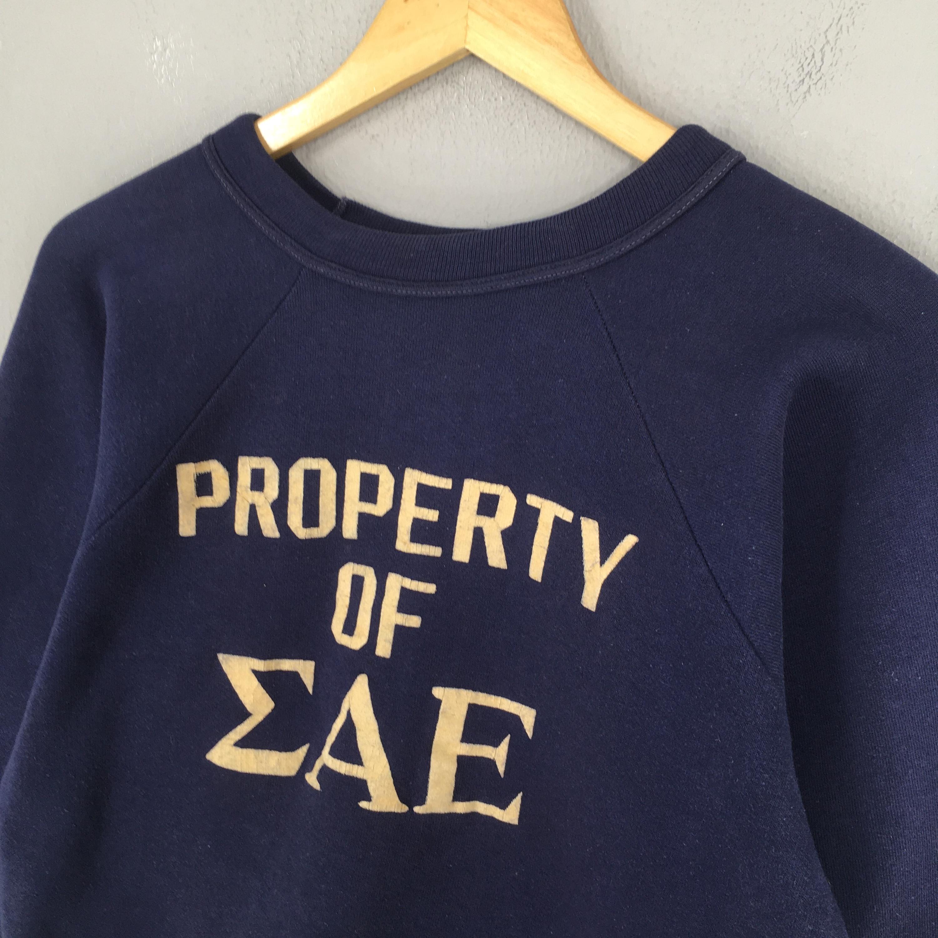 Vintage 1950s Hanes Windshield Property ΣΑΕ Blue Sweatshirt Medium