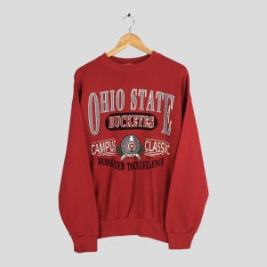 Vintage 90s Ohio State Buckeyes NCAA Sweatshirt XLarge Ohio Buckeyes Football Printed Pullover OSU Ohio University Apparel Sweater Size XL