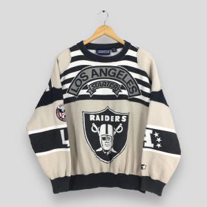 Vintage Los Angeles Raiders Football Sweatshirt Medium LA Raiders Overprinted NFL Jumper Oakland Raiders National Football Sweater Size M