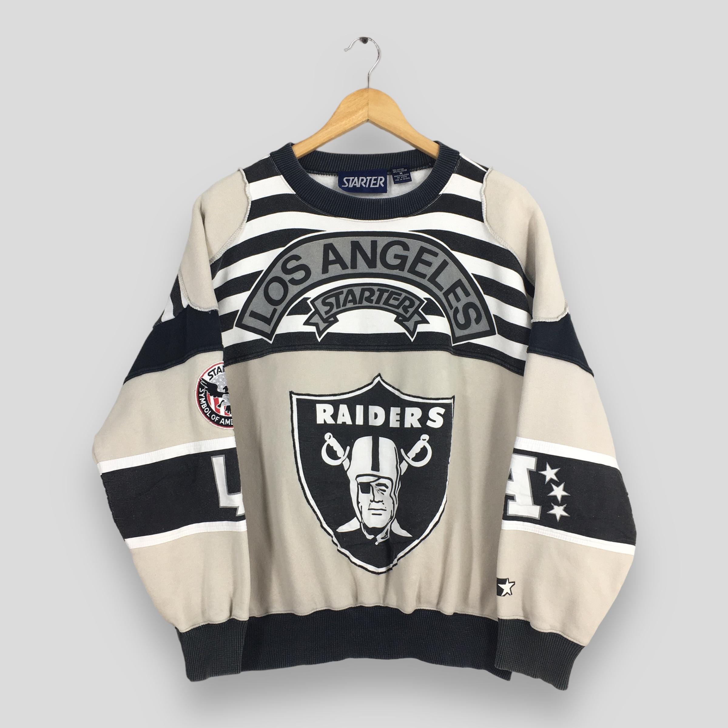 パ*ト様 STARTER Los Angeles Raiders NFL M 8 Vintage Los Angeles Raiders Football Sweatshirt Medium LA Raiders