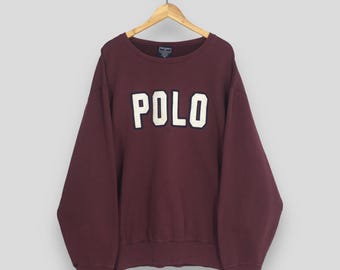 Vintage 90's Polo Ralph Lauren Hoodie Sweatshirt Large Polo