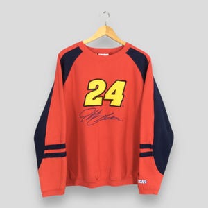 Vintage 90s Jeff Gordon 24 Red Sweatshirt Large Nascar Racing Car Embroidery Jumper Jeff Gordon Signature Chase Authentics Sweater Size L