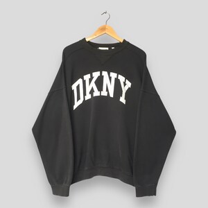 Vintage Dkny Jeans Usa Black Sweatshirt Large Donna Karan New York Sweater Dkny Arch Logo Printed Spell Out Crewneck Dkny Apparel Jumper L