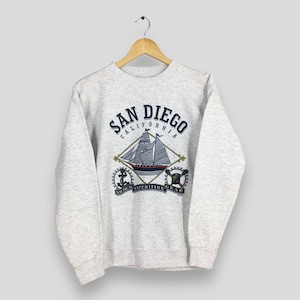 Vintage 90s San Diego California Gray Sweatshirt Medium San Diego American City Crewneck California United States Diego Cali Sweater Size M