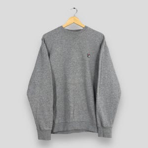 Vintage 90s Fila Italia Gray Sweatshirt Medium Fila Biella Italia Jumper Fila Sports Embroidery Logo Pullover Activewear Fila Sweater Size M