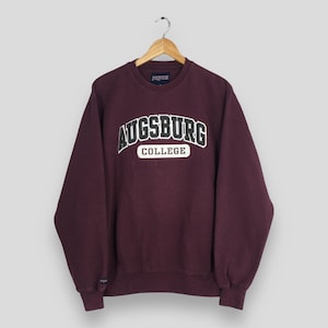Vintage Augsburg College Burgundy Sweatshirt Minneapolis University Embroidered Logo Crewneck Pullover Augsburg University Sweater Size M