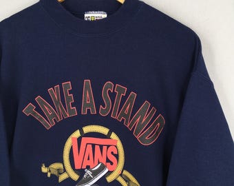 Vintage 90s Vans of the Wall Usa Sweatshirt Large Vans Usa Spell