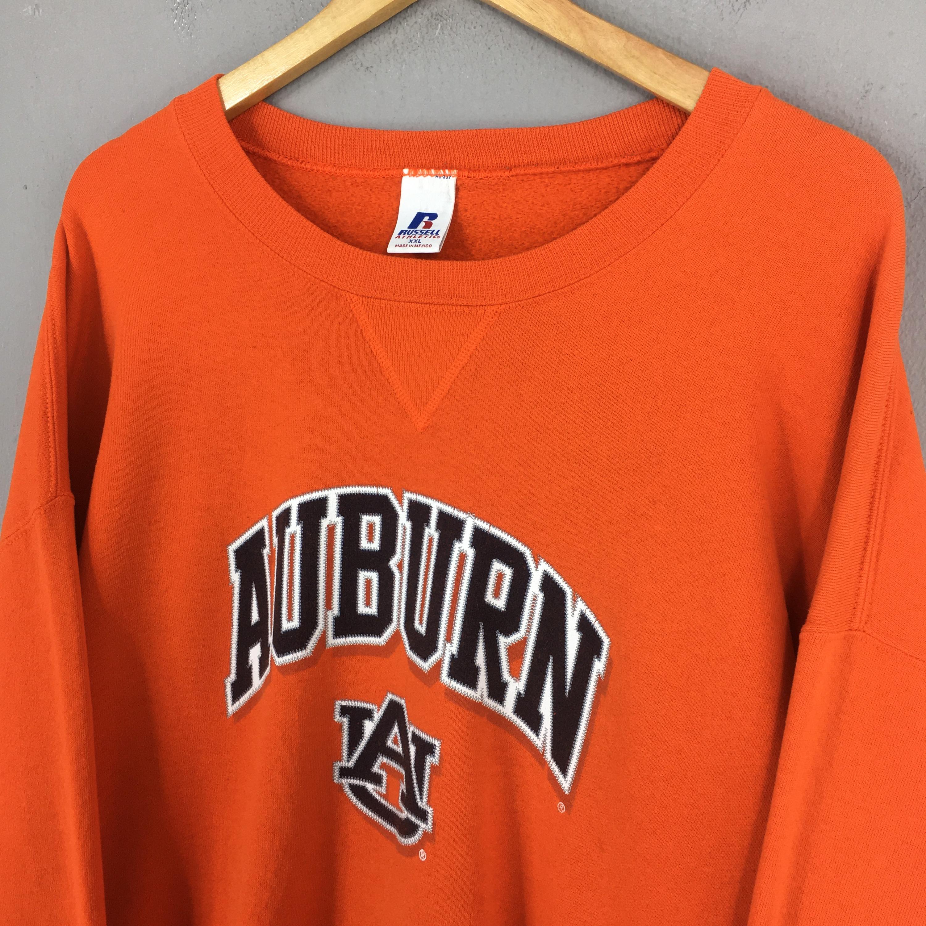 Sweat Vintage Auburn Tigers Garçon Taille L Orange Années 90 JERZEES Football