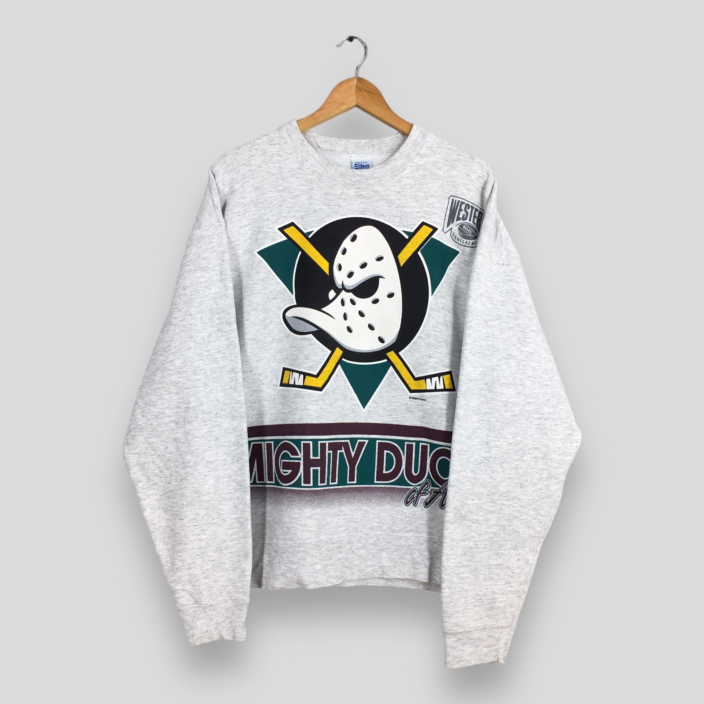 Vintage 90s Mighty Ducks NHL Gray Sweatshirt Xlarge Mighty Ducks 