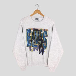 Vintage 90s Elvis Presley Singer Sweatshirt Large Elvis Presley King of Rock n Roll Crewneck Elvis Us Pop Rock Iconic Usa Singer Sweater L