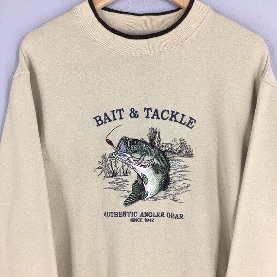 Vintage American Anglers Fish Sweatshirt Medium Bait
