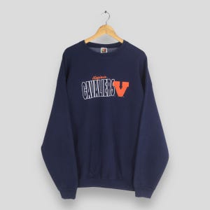 Vintage Virginia Cavaliers NCAA-sweater 2XL groot University of Virginia-borduurwerk ronde hals Virginia Cavaliers basketbaltrui maat 2XL