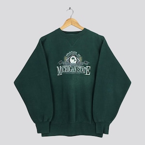 Vintage Msu Michigan State University Sweatshirt Medium Michigan State Spartans Embroidery Logo Crewneck Michigan Spartan Football Sweater M