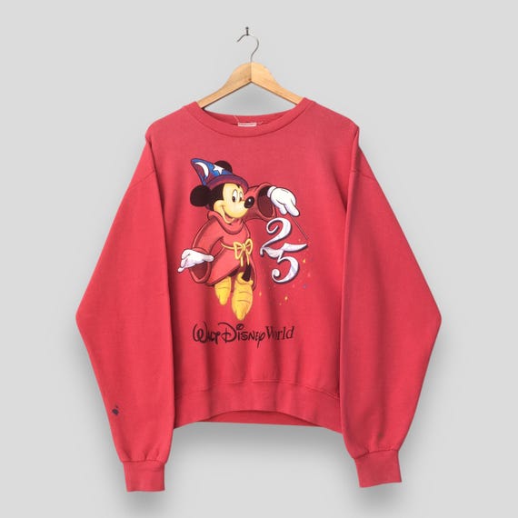 Vintage Mickey Mouse Sweatshirt まとめ Vintage Mickey Mouse Red Sweatshirt Large Walt Disney World 25th