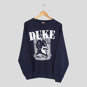 Vintage Duke Blue Devils NCAA Sweatshirt XLarge Duke Blue Devils Printed Pullover Duke University Jumper Blue Devil Basketball Sweater XL