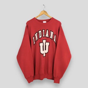 Vintage Indiana University Sweatshirt 2XLarge Indiana Hoosiers Sweater Indiana Embroidered Spell Out Jumper Indiana College Pullover 2XL