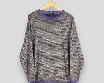 Vintage 90s Missoni Intimo Stripes Multicolor Sweatshirt Medium Missoni Sportswear Italia Pullover Missoni Jumper Longsleeve Sweater Size M