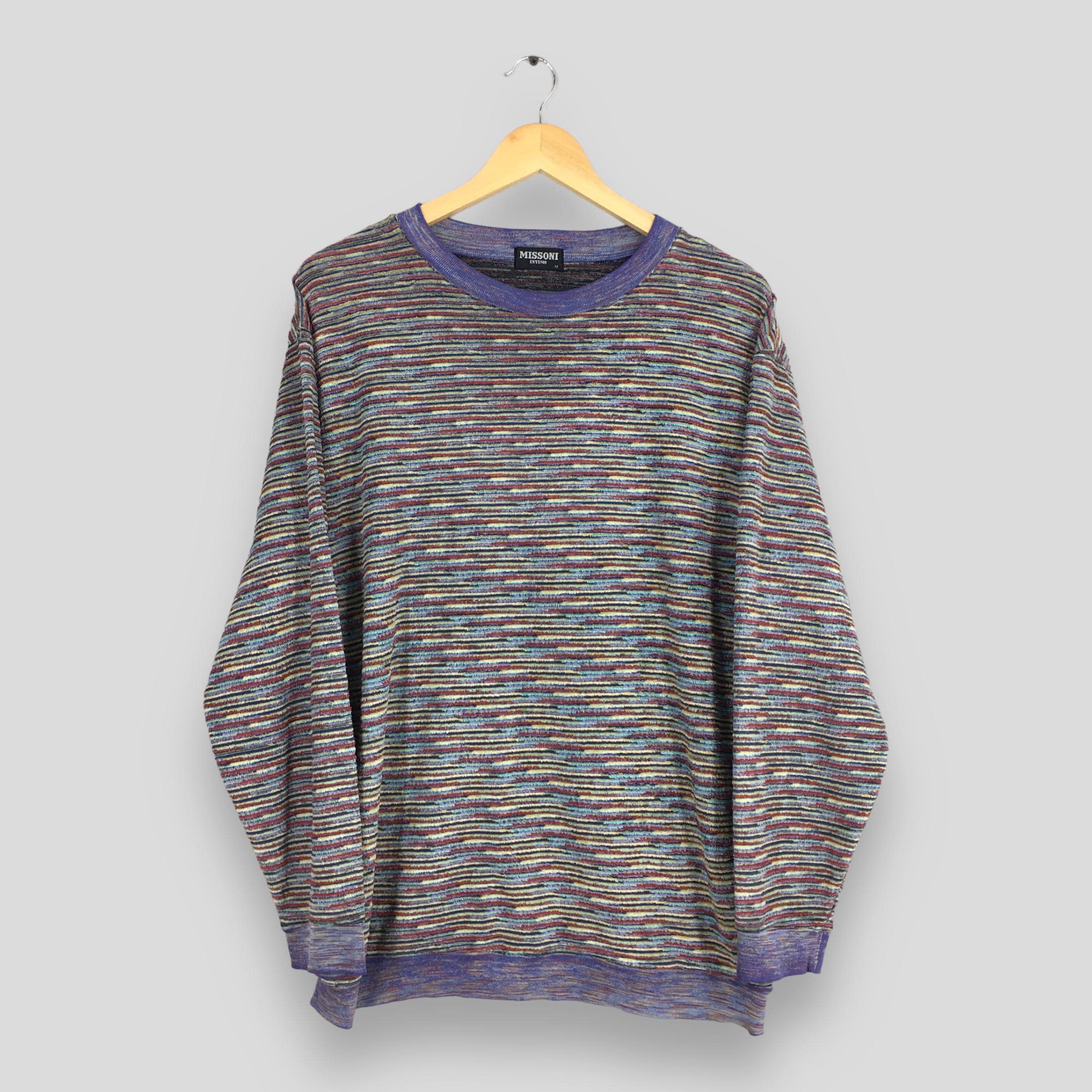 Vintage 90s Missoni Intimo Stripes Multicolor Sweatshirt