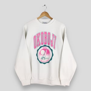 vintage Lake Okoboji Iowa Sweatshirt XL Grand lac Okoboji voilier imprimé col rond Okoboji des Grands Lacs pull rétro Okoboji pull XL