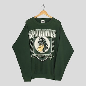 Vintage Michigan State Spartans Sweatshirt 2XLarge Michigan Spartans Printed Jumper MSU Michigan State University Sweater Msu Pullover 2XL