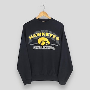 Vintage Iowa Hawkeyes NCAA Black Sweatshirt Large Iowa Hawkeyes Athletics Crewneck University Of Iowa Jumper Iowa Football Sweater Size L