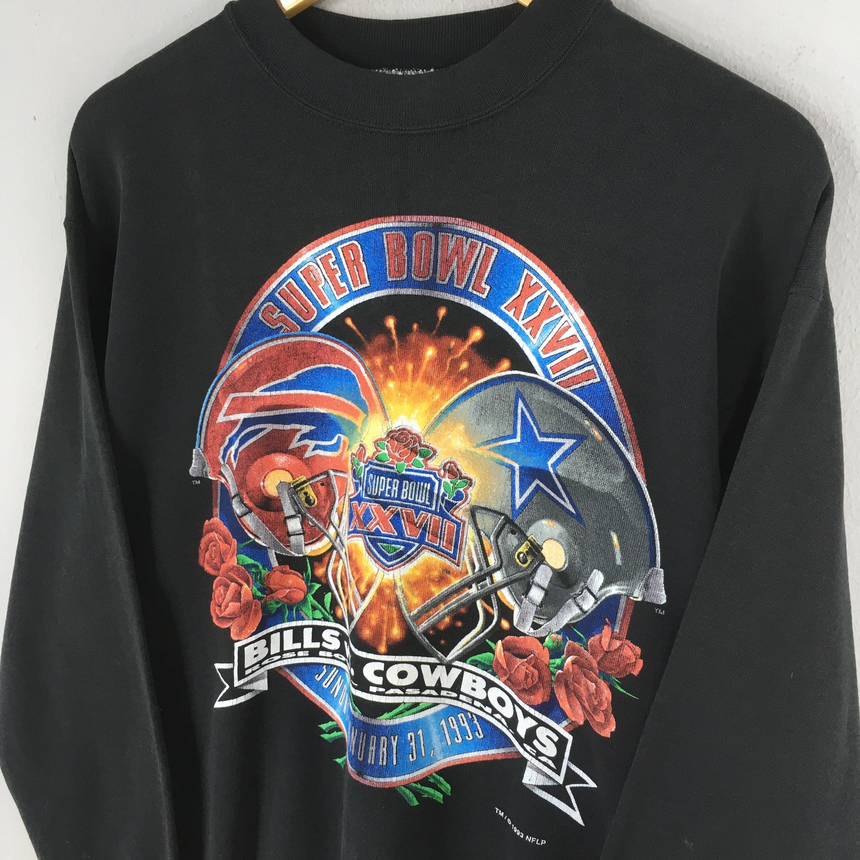 Vintage Super Bowl XXVII Rose Bowl NFL Sweatshirt Large Super Bowl