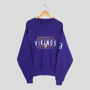 vintage Minnesota Vikings NFL sweat-shirt violet 2XL grand Vikings football brodé ras du cou Vikings pull Minnesota Vikings pull 2XL