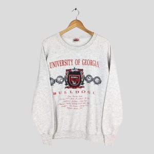 Vintage Georgia Bulldogs NCAA Gray Sweatshirt XLarge University Of Georgia Jumper Georgia Bulldogs Football Pullover Georgia Sweater Size XL