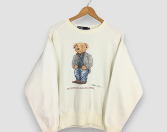 Vintage 90s Polo Bear Ralph Lauren Casual Sweatshirt Medium Polo Ralph Lauren Pullover Polo Bear Streetwear Jumper Polo Bear Sweater Size M