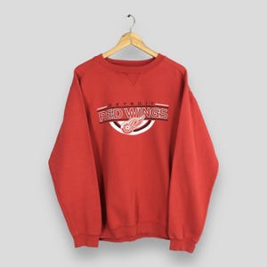 Vintage Y2K Detroit Red Wings NHL Sweatshirt Large Detroit Red Wings Sweater Red Wings Ice Hockey Jumper Detroit Red Wings Crewneck Size L
