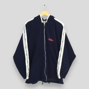 Vintage 90&#39;s Fubu Sports Hoodie Zipper Sweatshirt Large Fubu Jeans Collection Embroidered Pullover Fubu Hip Hop Jumper Fubu Baggy Sweater L