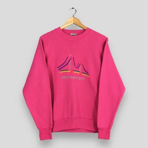 Vintage San Francisco California Usa Sweatshirt Small San Francisco Bridge Jumper San Francisco California Crewneck Sf Pink Pullover Size S