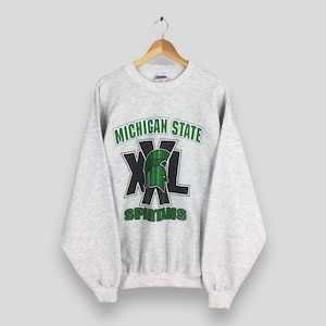 Vintage Msu Michigan State Sweatshirt XLarge Michigan University Printed Crewneck Michigan State XXL Spartans Football Jumper Sweater XL